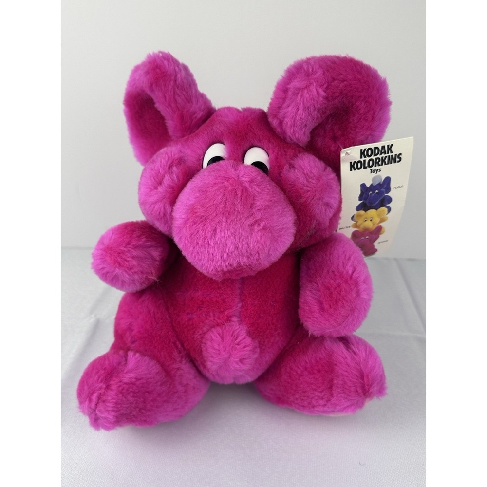 VTG 1991 Kodak Kolorkins Rewind Pink Plush Toy Camera Mascot w/Tag Kodak 9in